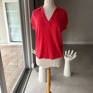 Tommy Bahama Linnea Linen Jersey Top Size XS Paradise Pink